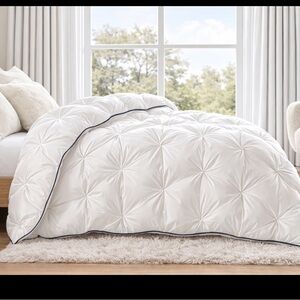 Puredown 800 fill White Goose Down Comforter King cloud puffy pinch pleat $729